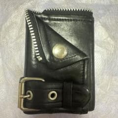 beautiful people ライダース 三つ折り財布 ブラックのサムネイル