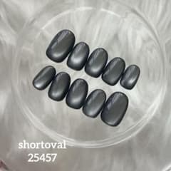 【現品】ショートオーバル 25457 ネイルチップ　マグネット　ブラックのサムネイル
