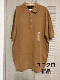 UNIQLO ウォッシャブルニットポロシャツ 半袖 ブラウンのサムネイル