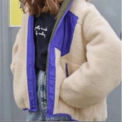 リバーシブルボアブルゾン 紫のサムネイル