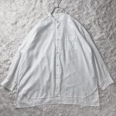 極美品 26SS ネストローブ キャッチワッシャーバンドカラーシャツ オフシロ 極美品 26SS ネストローブ キャッチワッシャーバンドカラーシャツ