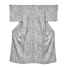 小紋 友禅染 ライトグレー 菊 正絹 新古品 綸子 №ymk0234 - メルカリ