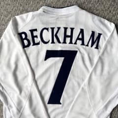 【正規品・ロングスリーブ】デビッド・ベッカム ＃７ レトロユニフォーム-KICKO 7番 ベッカム アウェイ イングランド 02/04 ２００２ イングランド代表 ウェア
