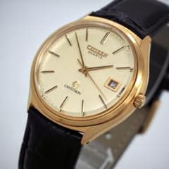 550 稼動 CITIZEN 時計　メンズ　ゴールド　デイト　CRYSTRON 550 稼動 CITIZEN 時計 メンズ ゴールド デイト CRYSTRON - メルカリ