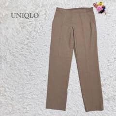 Uniqlo Straight Pants, Brown, Elastic Waistband, Comfortable, Stretchy, Suitable for Commuting, Size S