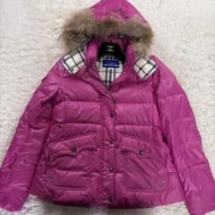 バーバリーブルーレーベル 2WAY ダウンジャケット ピンク ノバチェック