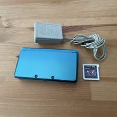 Nintendo 3DS 본체 블루 충전기 몬스터 헌터 xx 첨부