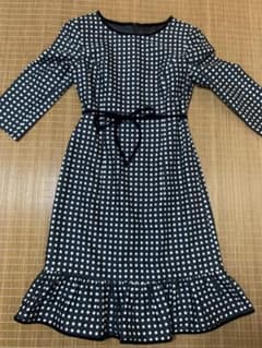 M's Gracy 黒と白の水玉模様 ワンピース サイズ38のサムネイル