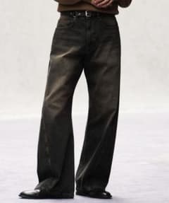 未使用品　WYM VINTAGE WASHED CURVED DENIM Mのサムネイル