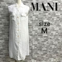 MANI 이탈리아제 린넨 100% 화이트 민소매 원피스 M