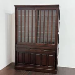北海道民芸家具　樺 カバ材　無垢　カップボード　食器棚　キャビネット　飾り棚 H28C20 北海道民芸家具 カップボード 食器棚 カバ 樺 無垢材 収納棚