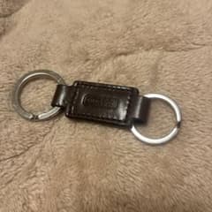 COACH ブラウンレザー キーホルダー スナップボタン付き