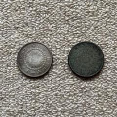 50銭銀貨　2枚組　旭日のサムネイル