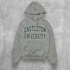 Champion AUTHENTICスウェット グレー カレッジロゴ XS 古着