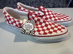90s USA製 VANS スリッポン 赤×白 チェッカー US9.5 新品 | Mercari