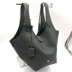 ポロラルフローレン トートバッグ レザー 緑 シボ革 ポニー - メルカリ