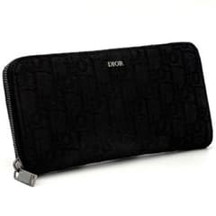 【美品】DIOR 長財布 トロッター オブリーク 二つ折り ブラック Christian Dior（クリスチャン・ディオール） 中古 ディオール 長財布