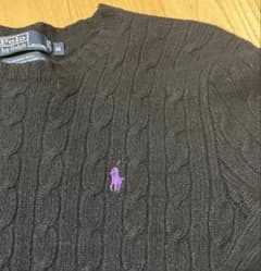 紫ポニー POLO ブラックケーブルニット 訳あり - メルカリ