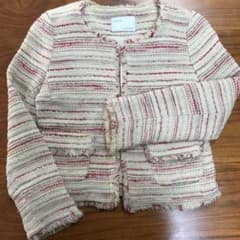 IENA ノーカラージャケット　ツイード生地のサムネイル