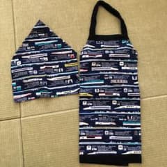 新幹線柄　エプロン三角巾セットのサムネイル