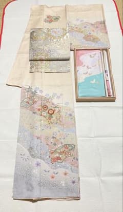 訪問着フルセット 絞り 金駒刺繍 金彩 正絹 地紋 服部織物 西陣織 