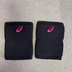tomomo様専用　asics バレーボール用サポーター ブラック ピンクのサムネイル