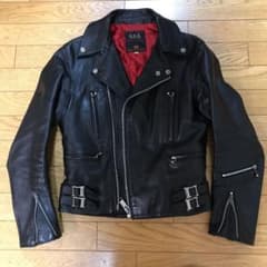 666    トリプルシックス　ライダースジャケット　 ブラック  英国製34のサムネイル