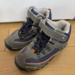 mont-bell ハイカット登山靴 (子供用) グレー/ネイビー/オレンジのサムネイル