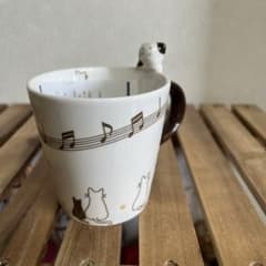 猫 マグカップ 音楽 五線譜 立体 フィギュア付きのサムネイル