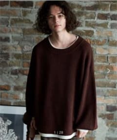 Casper John レイヤービッグニット　ブラウンのサムネイル