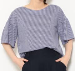グリーンレーベルリラクシング　チェック　フレアスリーブカットソーのサムネイル