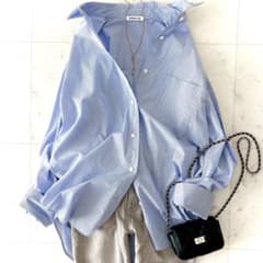 美品 EVERYDAY I LIKE. ストライプ Big Wash シャツ