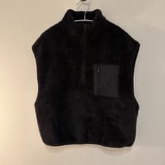 H&M フリース ボア ベスト ジップアップ ブラック ふわふわのサムネイル