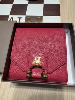 ほぼ未使用】ATAO ロトロ 二つ折り財布 マゼンタ ピンク 馬蹄金具 大