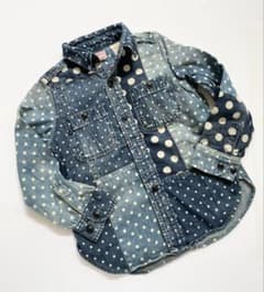 DENIM DUNGAREEドット柄デニムシャツ120のサムネイル