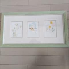 岩崎ちひろ　絵画 額装 3連画 水彩画風のサムネイル