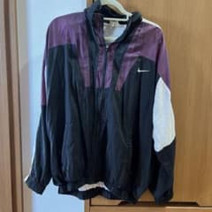 NIKE 90's 銀タグ old ナイロンジャケット 黒 白 紫のサムネイル
