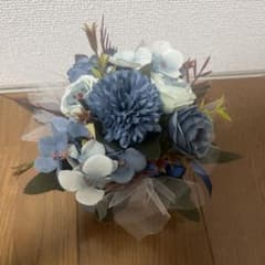 造花 アートフラワー アレンジメント ブルーのサムネイル