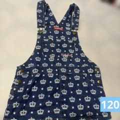BABYDOLL デニムジャンバースカート 王冠柄　120
