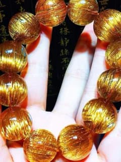 ⭐︎【極上品】天然銅色ゴールドルチルクオーツ ブレスレット 19.2mm 