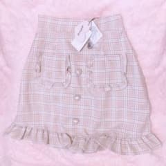 Ankrouge Heart Button Checkered Skirt