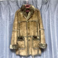 291295＝HOMME ムートンコート フェイクムートン ファー キャメル Mのサムネイル