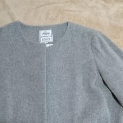 BEAMS　ウールカシミヤ混ノーカラーコート　レディース　Mサイズのサムネイル