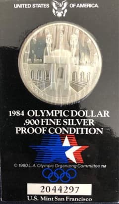 アメリカ 1984年 ロサンゼルスオリンピック ファインシルバー プルーフ