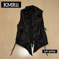 KMRii ケムリ 狼煙　変形 本革 羊革 レザーライダースベスト（HYDE愛用 KMRii ケムリ 狼煙 変形 本革 羊革 レザーライダースベスト（HYDE愛用