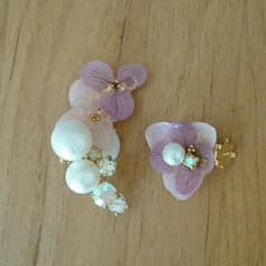 Genuine flower ear cuffs and earrings