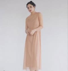 【クリーニング済】kaene コーラルピンク ラメチュールドレスのサムネイル