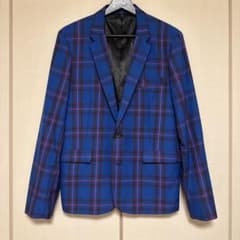 punks タータンチェック テーラード ジャケット 青 L - メルカリ