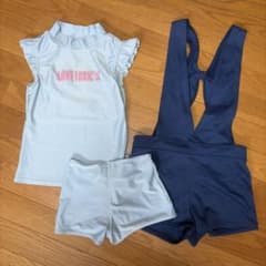 Lovetoxic 女の子用セパレート水着 水色 ネイビーのサムネイル