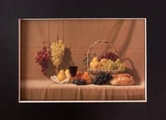 森本草介、【果物たちの宴】、希少な画集より、新品額装付、マット額装付き 森本草介、【果物たちの宴】、希少な画集より、新品額装付、マット額装